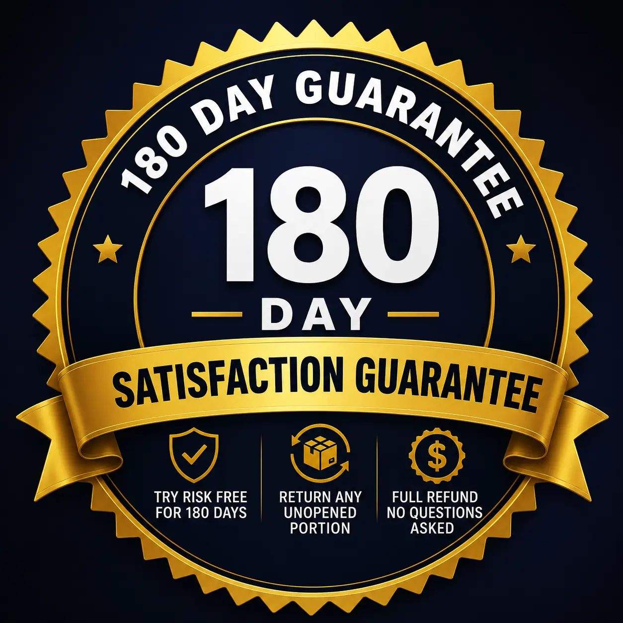 180-day money-back guarantee
